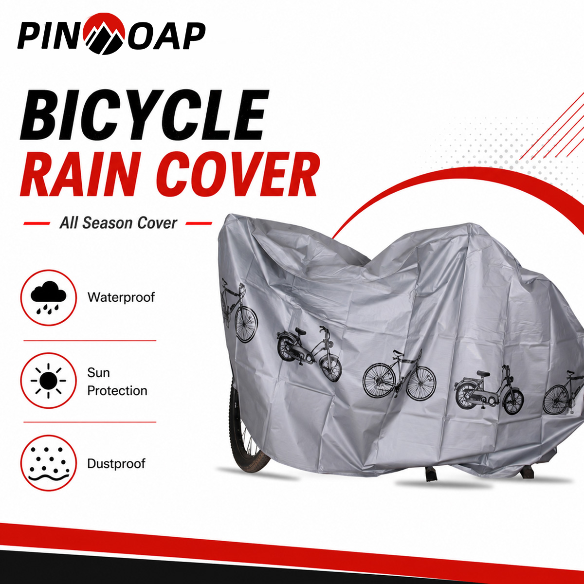 Cycling Commuter Backpack Waterproof - Uniwersalny pokrowiec na rower PINMOAP, wodoodporny,