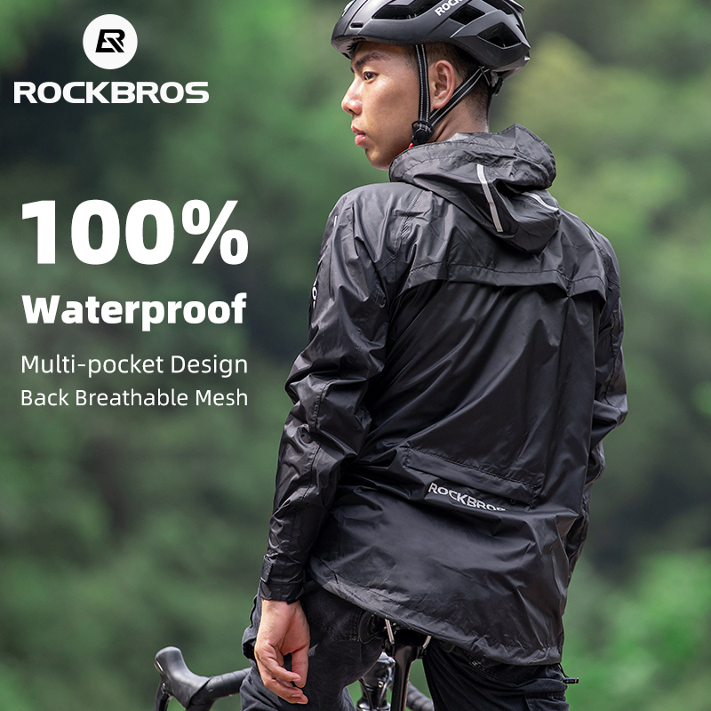 Cycling Rain Jacket Commute - ROCKBROS wodoodporny rowerowy płaszcz przeciwdeszczowy mężczyźni